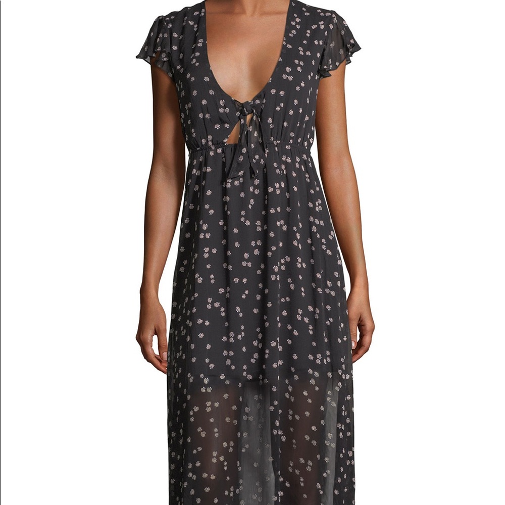 Love, Fire Toe-Front Floral Print Dress